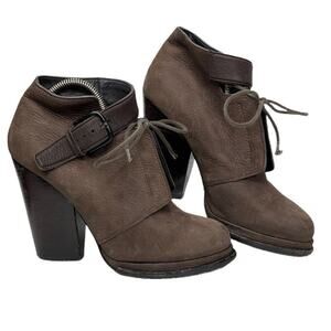 Alexander Wang Luca Witchy Boot Womens 8.5 Chunky Brown Leather Ankle Lagenlook